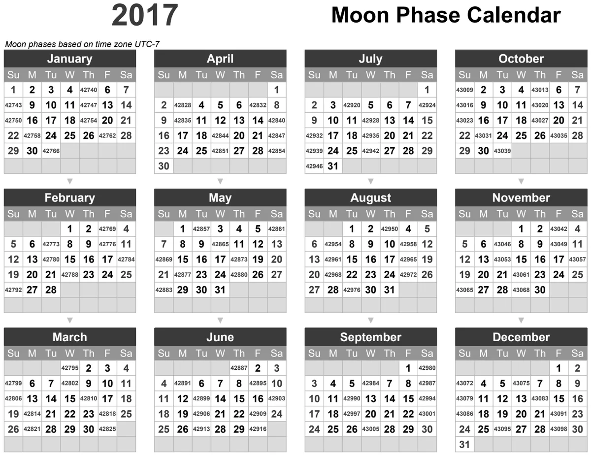 Moon Phase Calendar Landscape preview