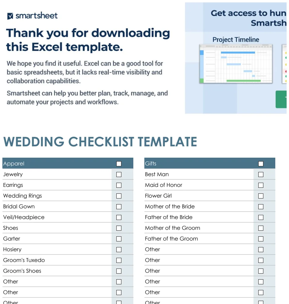 Wedding Checklist Template preview