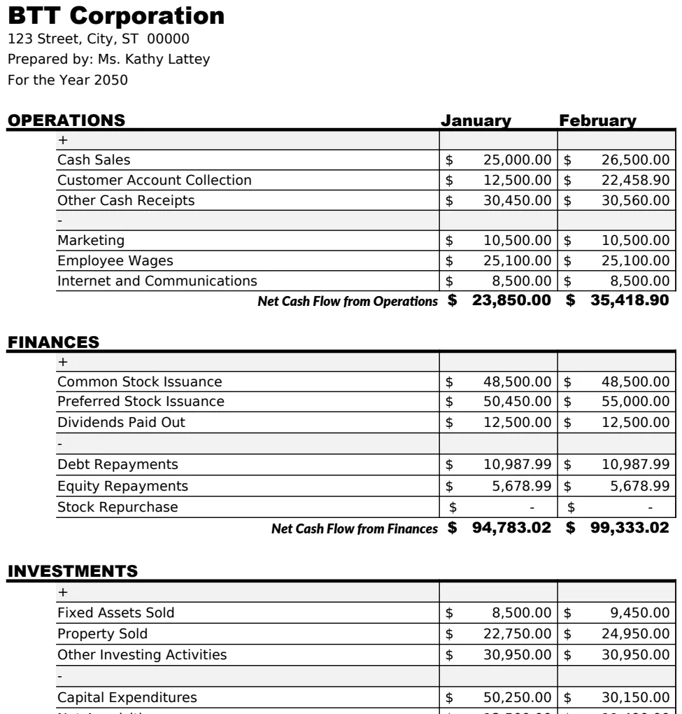 Free Cash Flow Management Template preview