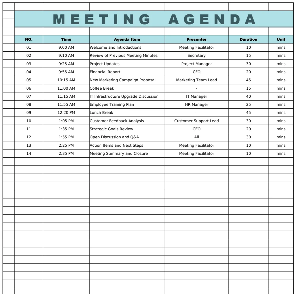 Meeting Agenda Template preview