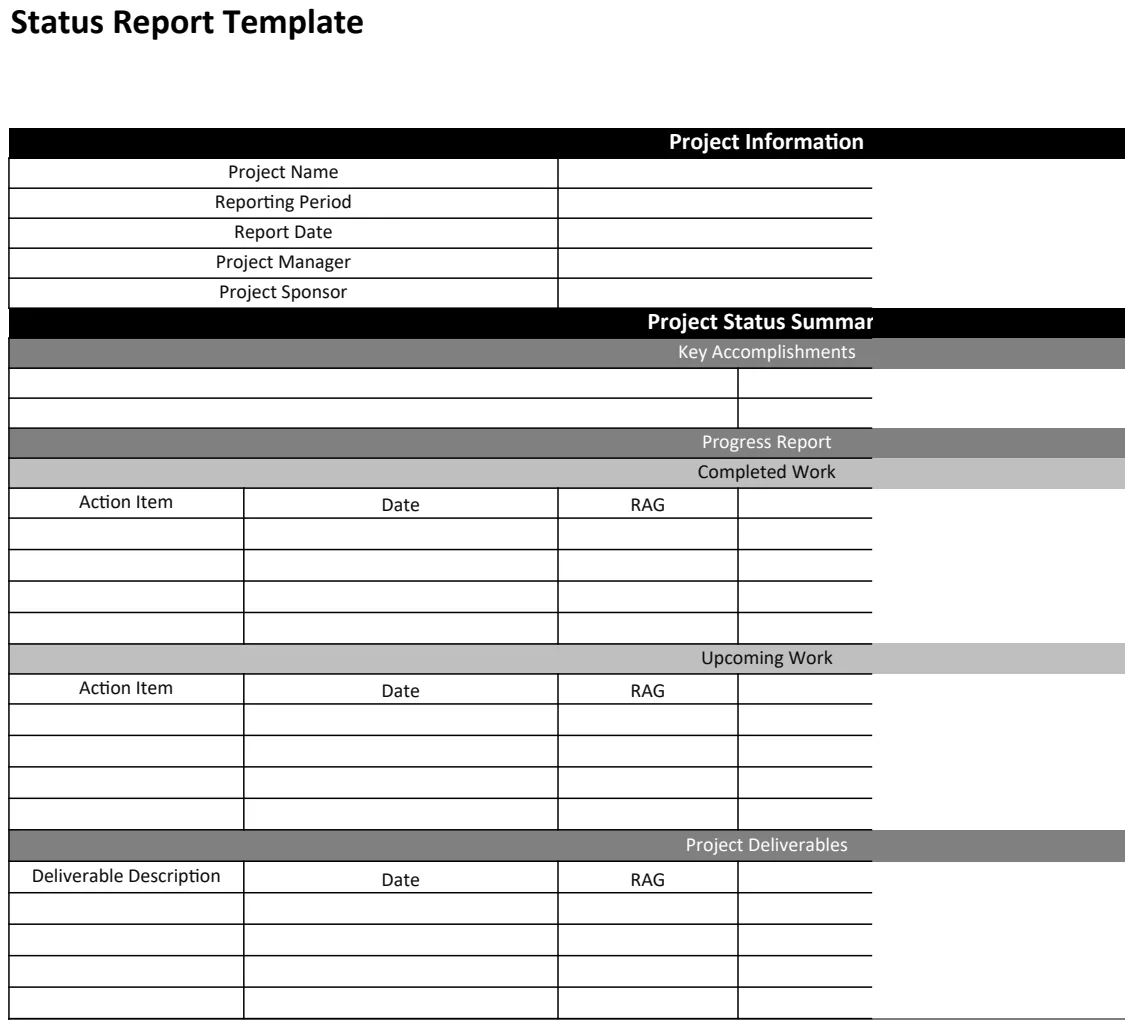 Status Report Template preview