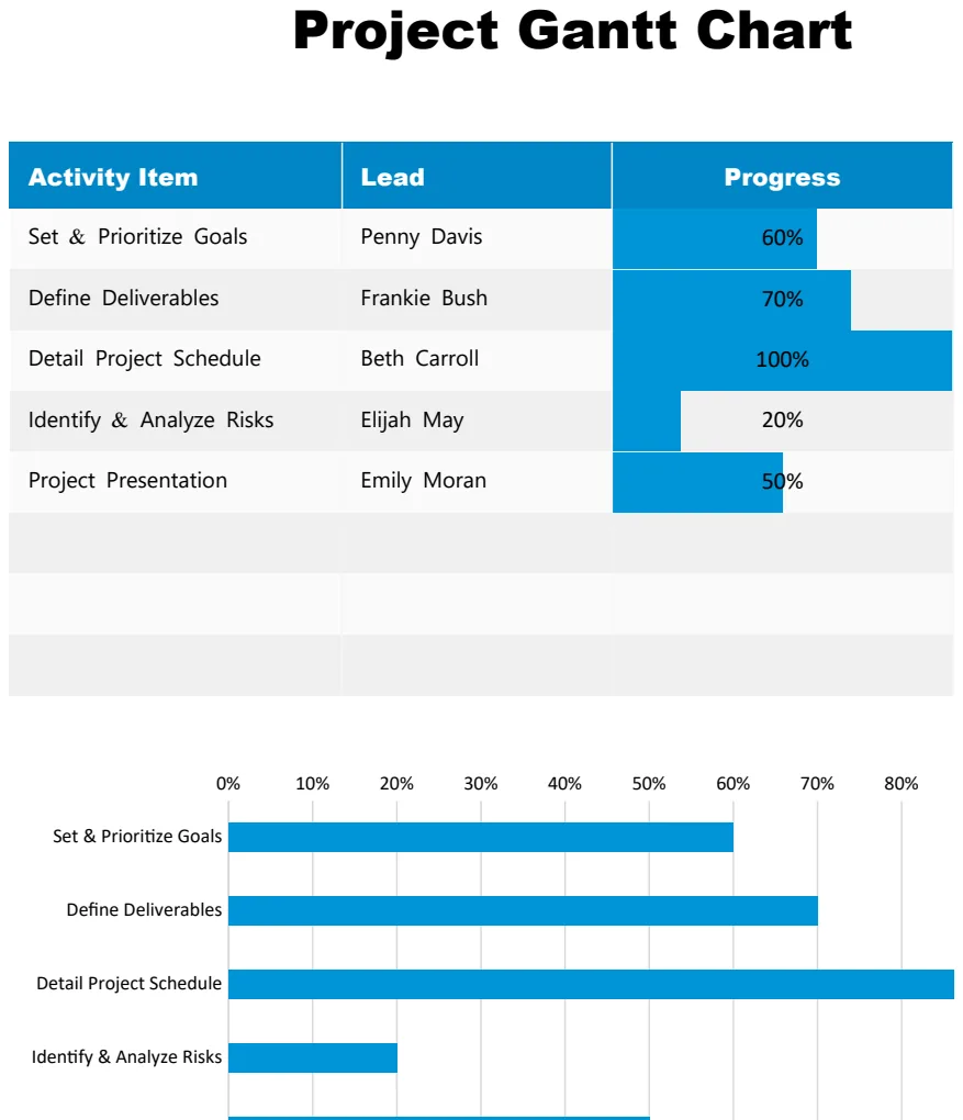 Basic Project Gantt Chart preview