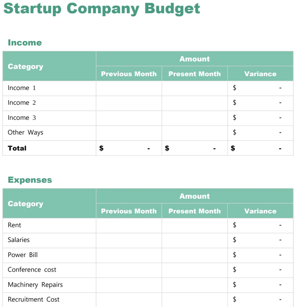 Simple Budget Template preview