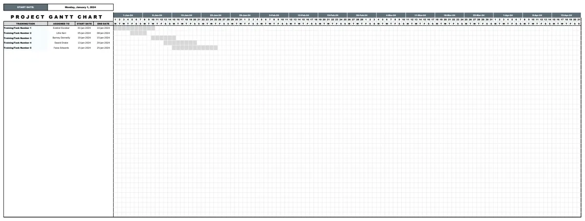 Project Plan Gantt Chart Template preview