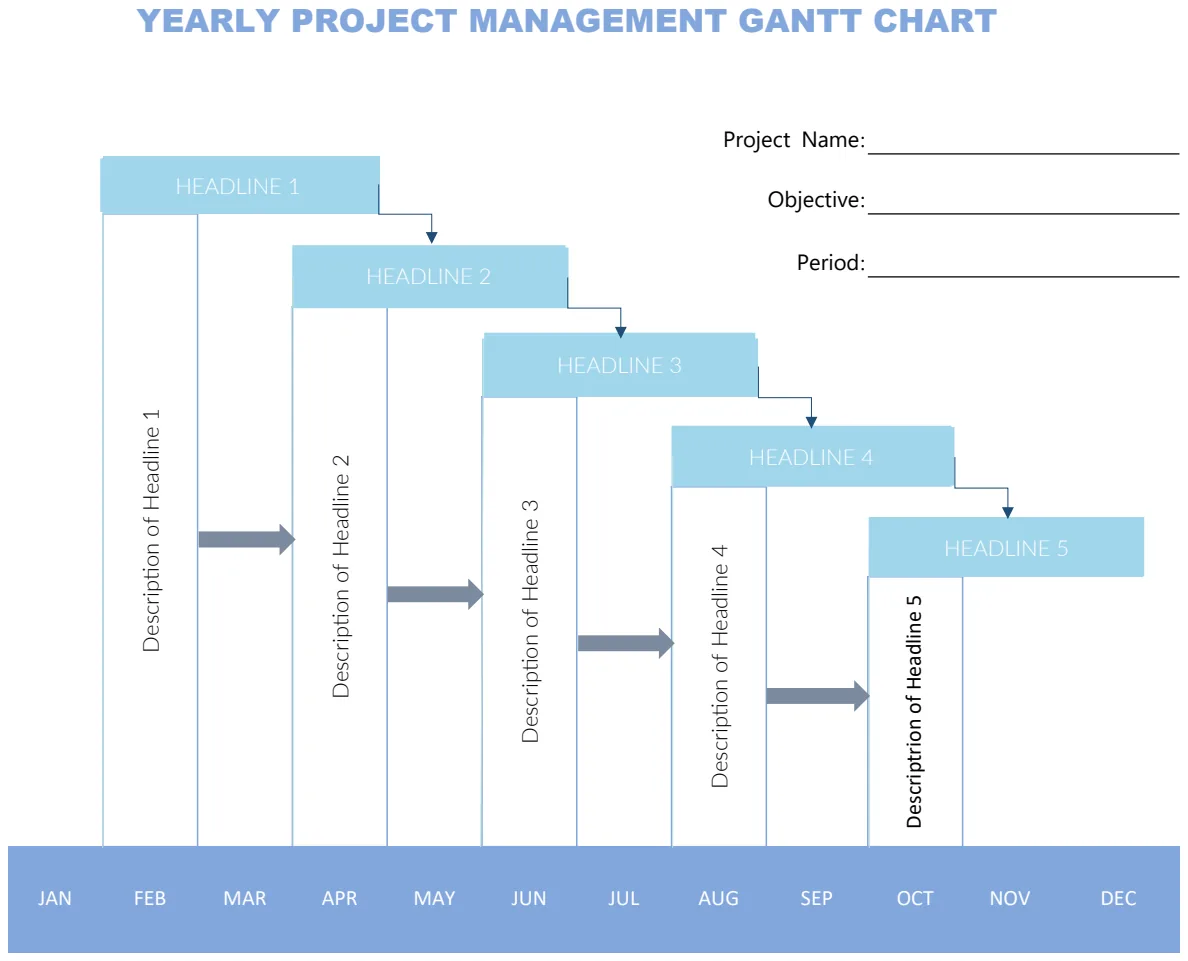 Yearly Project Management Gantt Chart preview