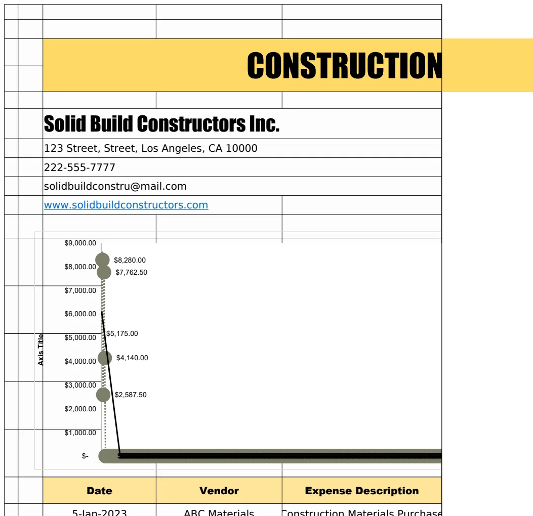 Construction Expenses Accounting Template preview
