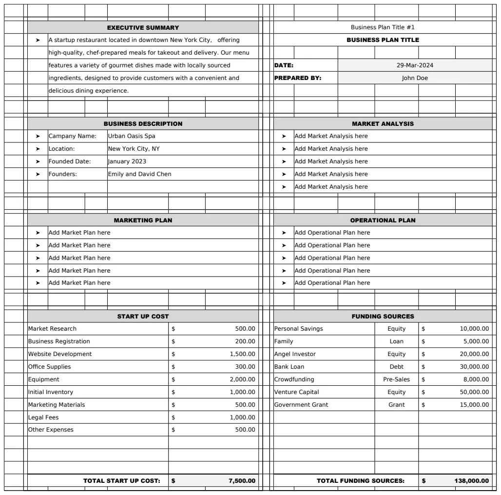 Simple Business Plan Template preview