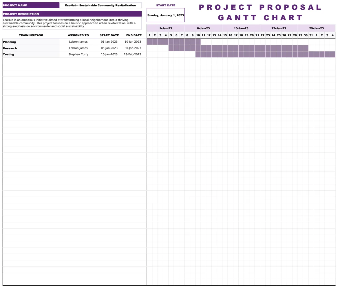 Project Proposal Gantt Chart Template preview