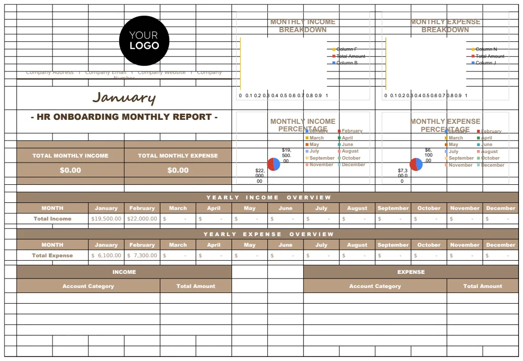 HR Onboarding Monthly Report preview