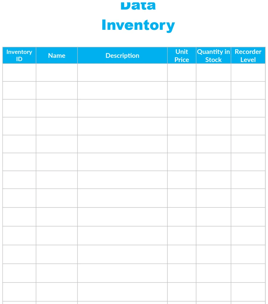 Data Inventory Template Letter preview