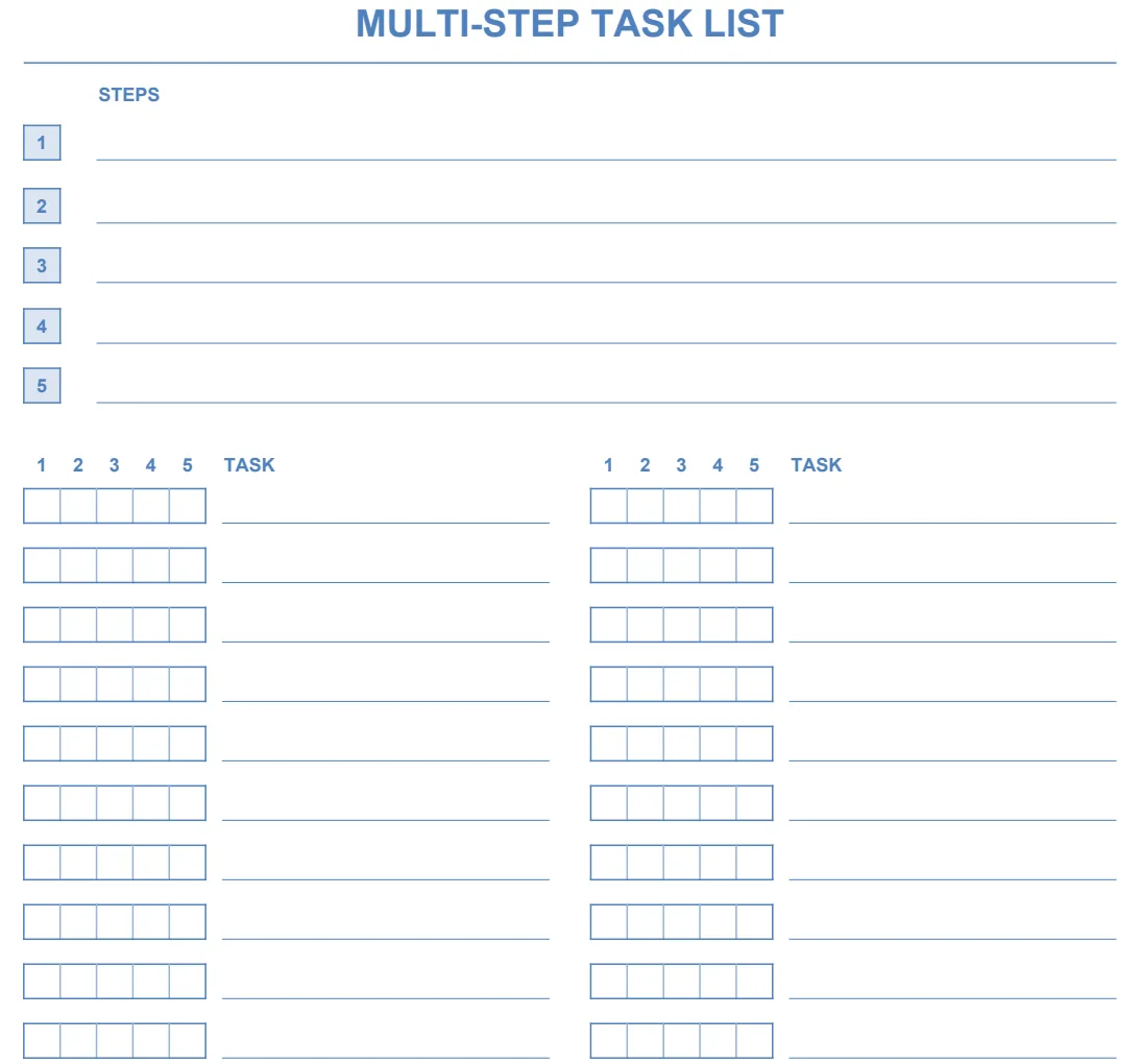 Multi-Step Task List preview