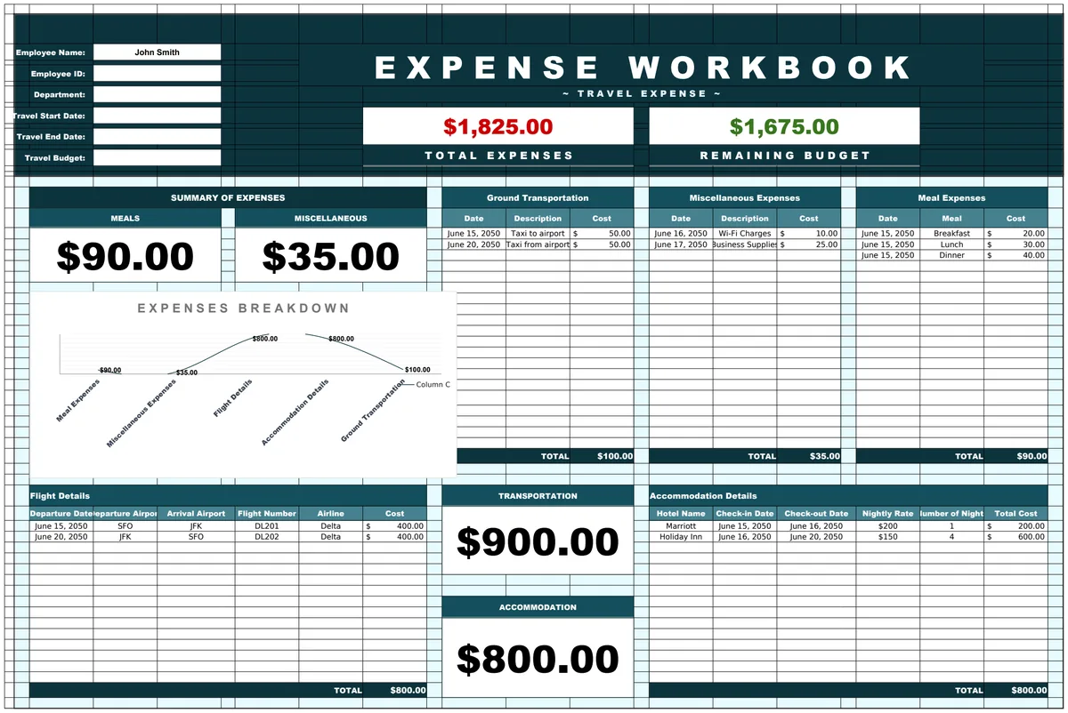 Expense Workbook Template preview