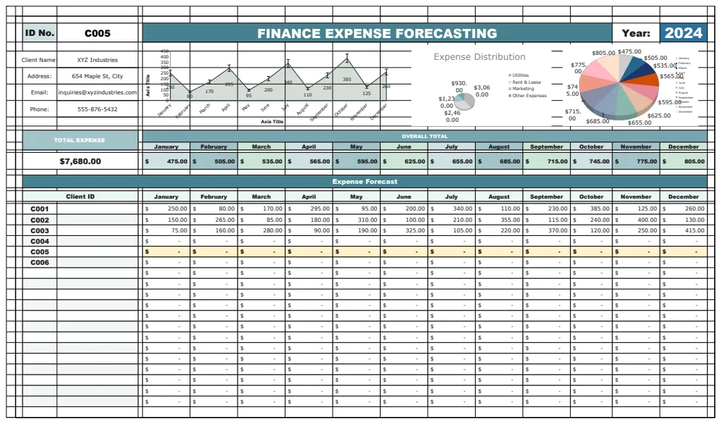 Financial Expense Forecasting Template preview