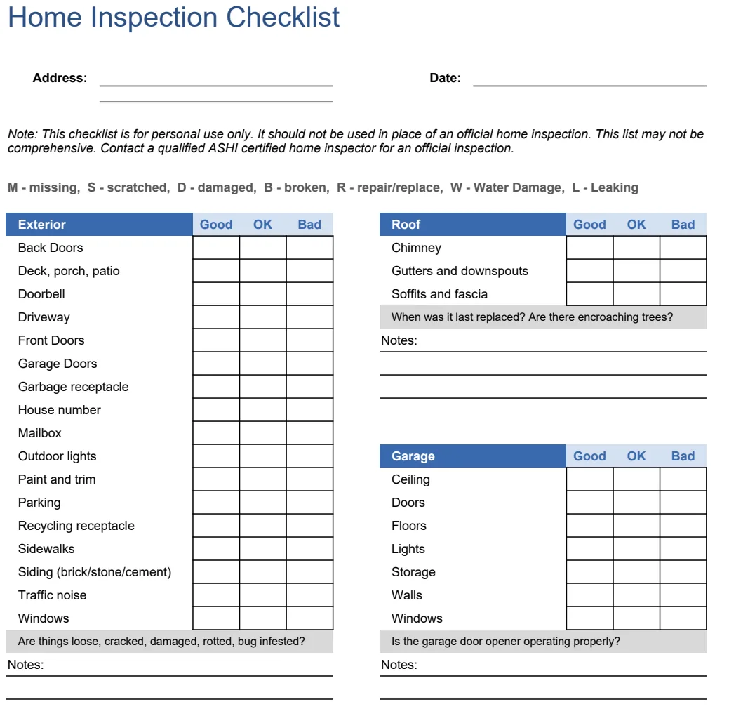 Home Inspection Checklist preview