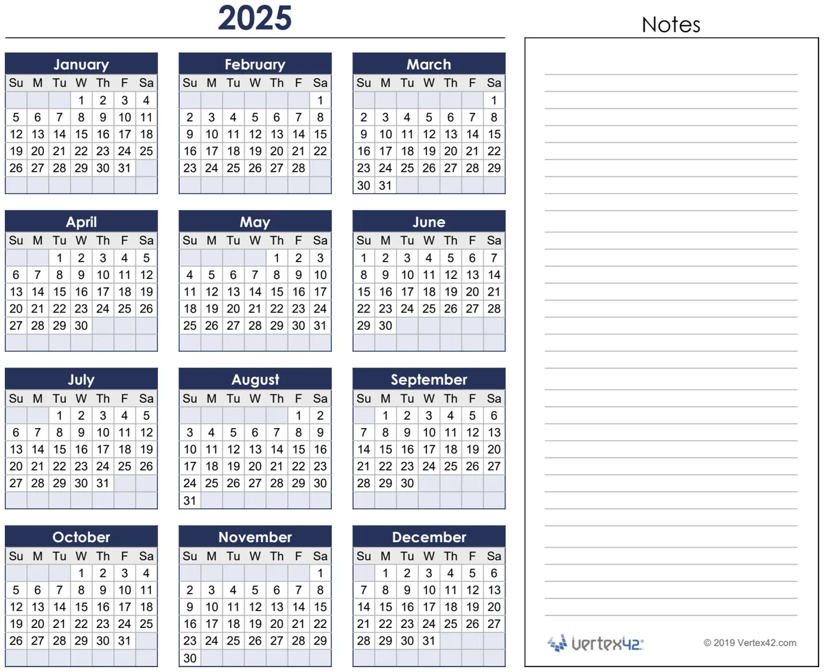 2025 Calendar preview