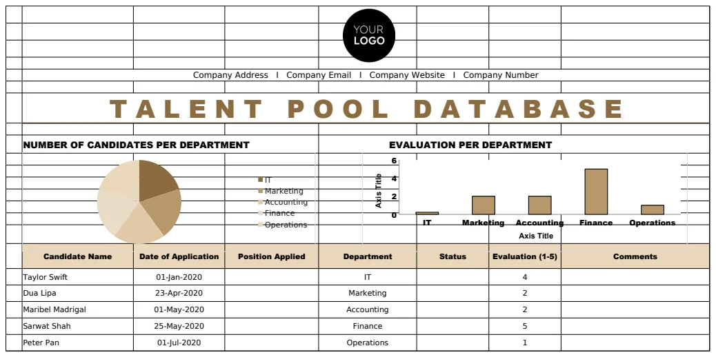 Talent Pool Database HR Template preview