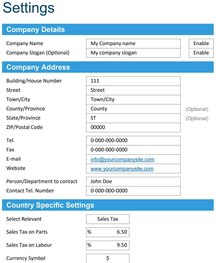Computer Repair Invoice Template preview