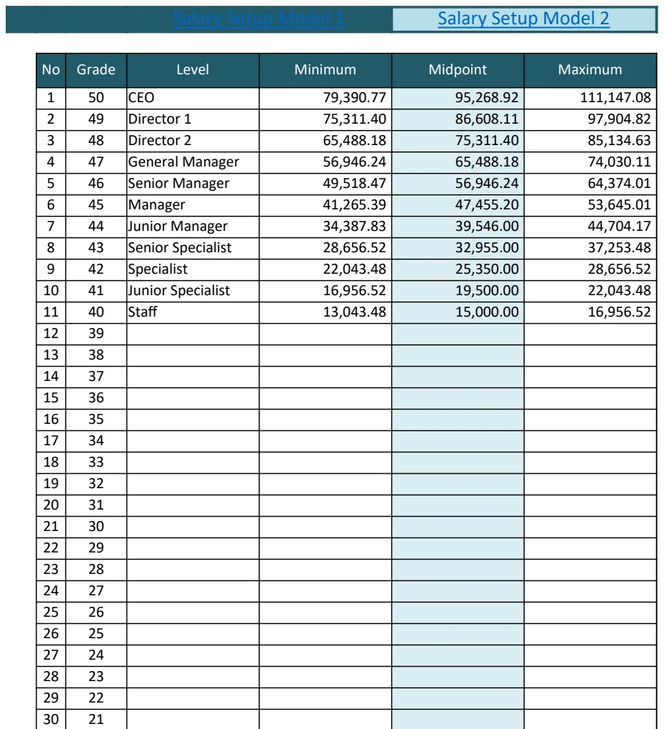 Salary Range Template V13 preview