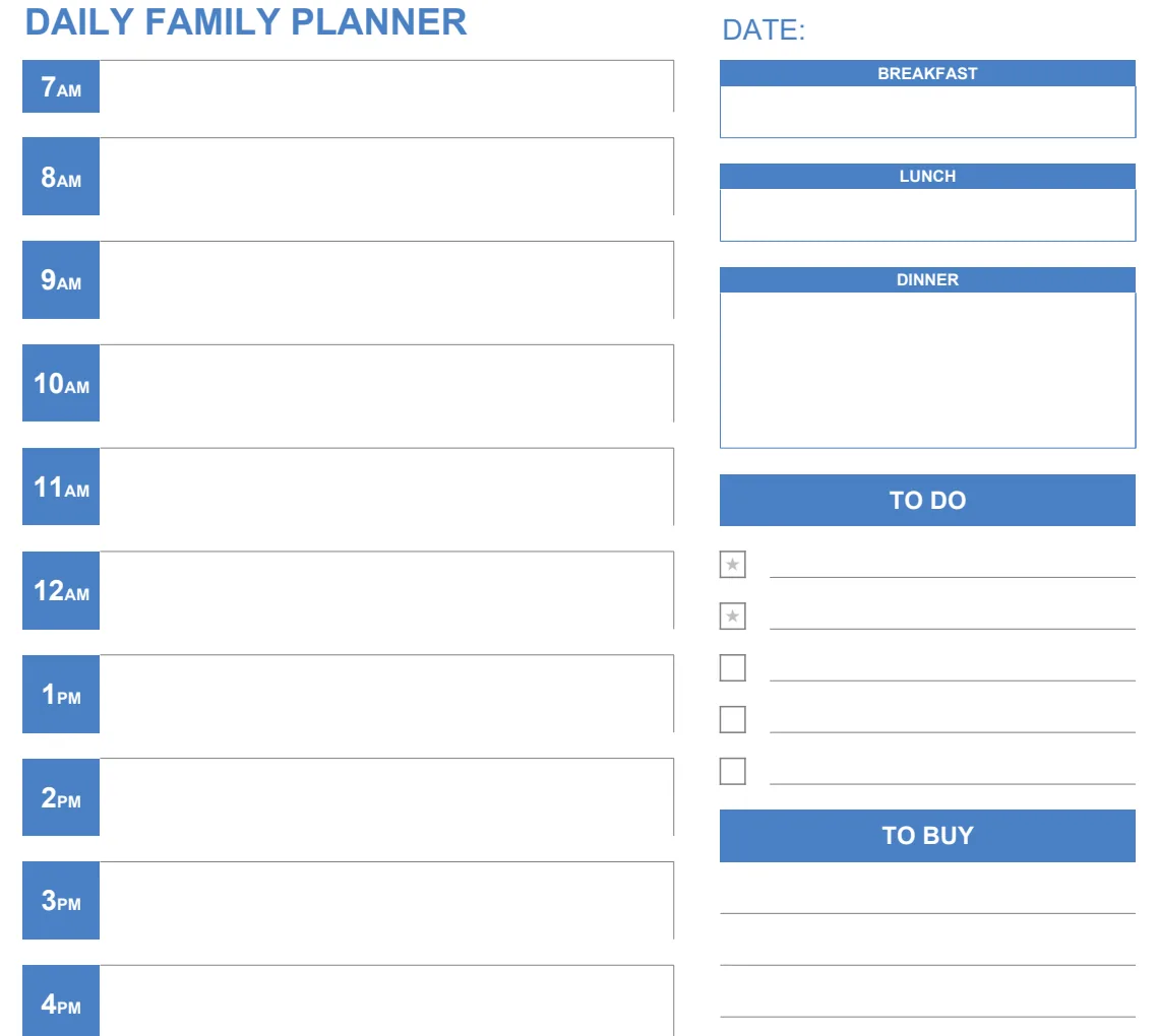 Daily Family Planner preview