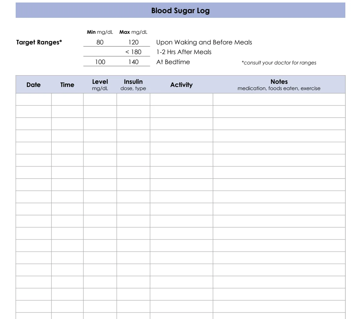Blood Sugar Log preview