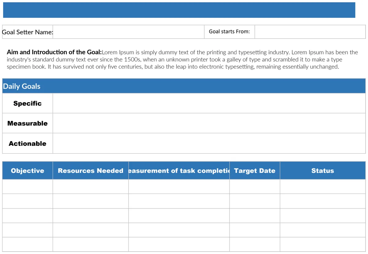 Goal Chart preview