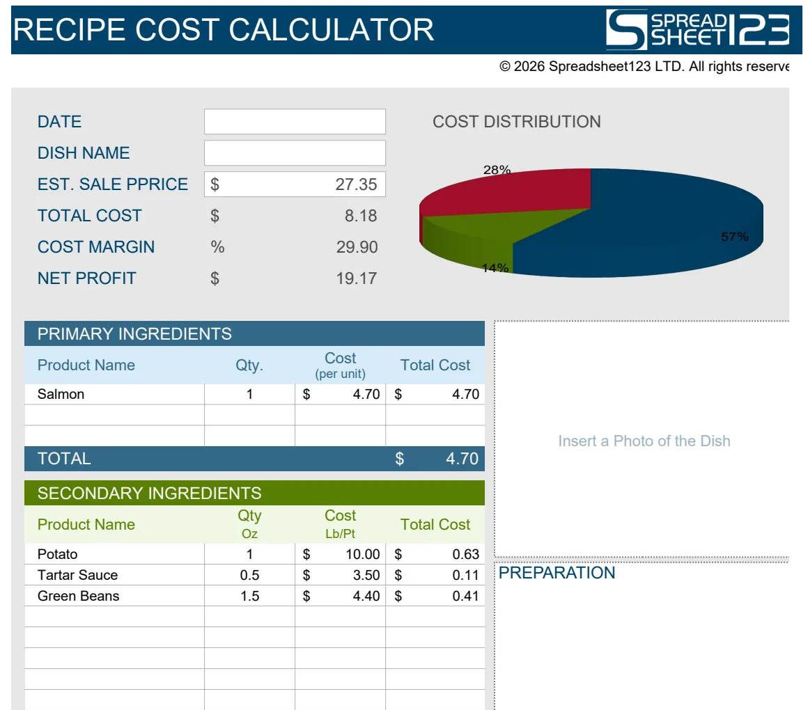 Recipe Cost Calculator preview