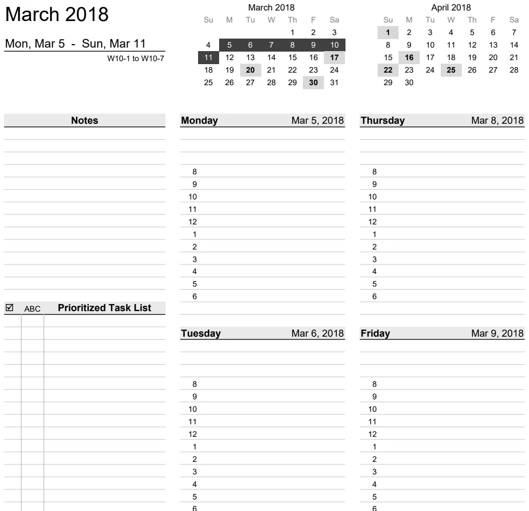 Weekly Planner preview