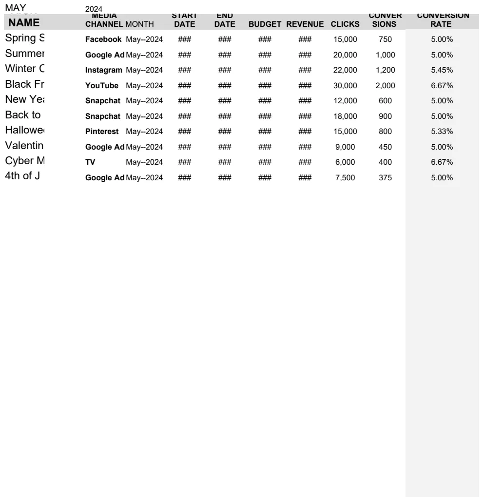 Advertising Digital Campaign ROI Calculator Template preview