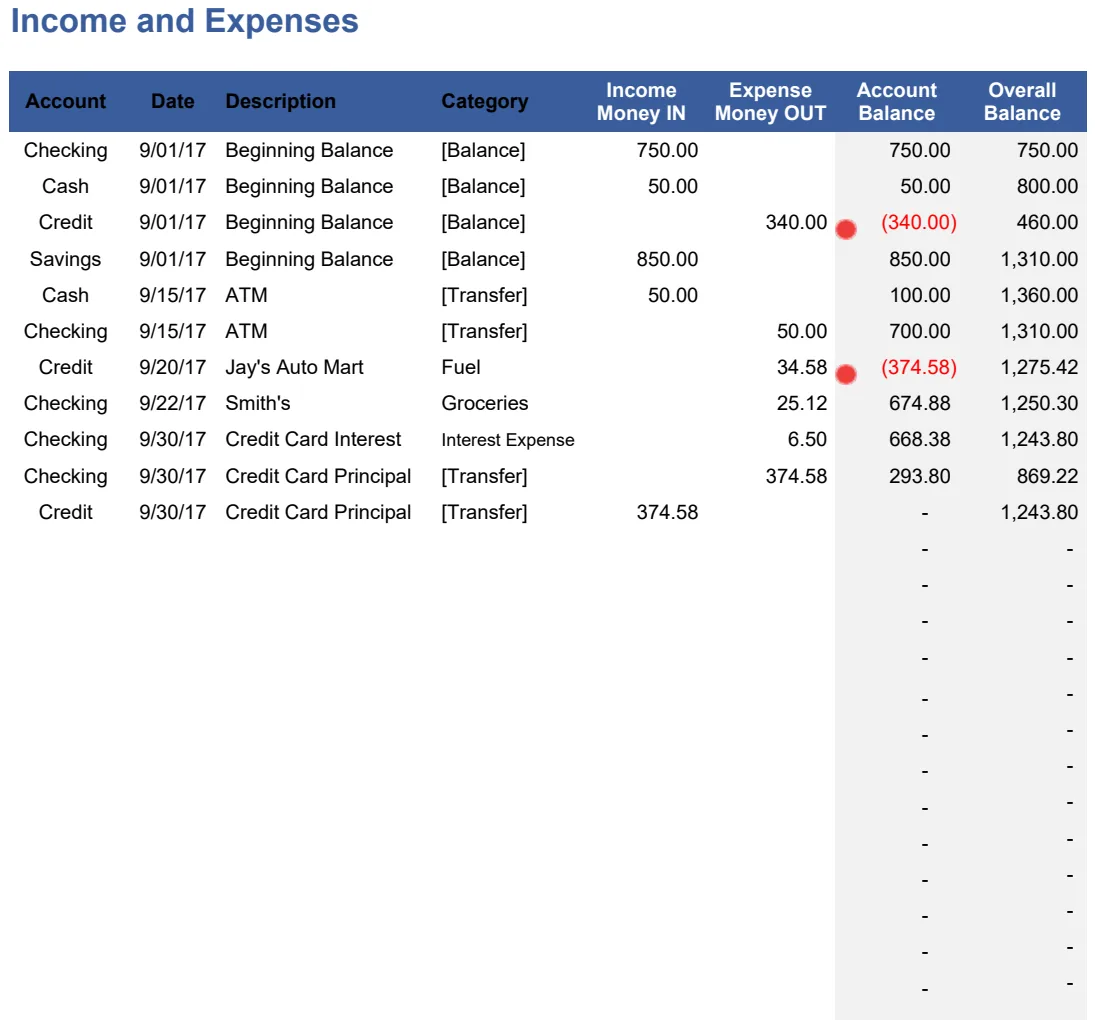 Income & Expense Worksheet preview
