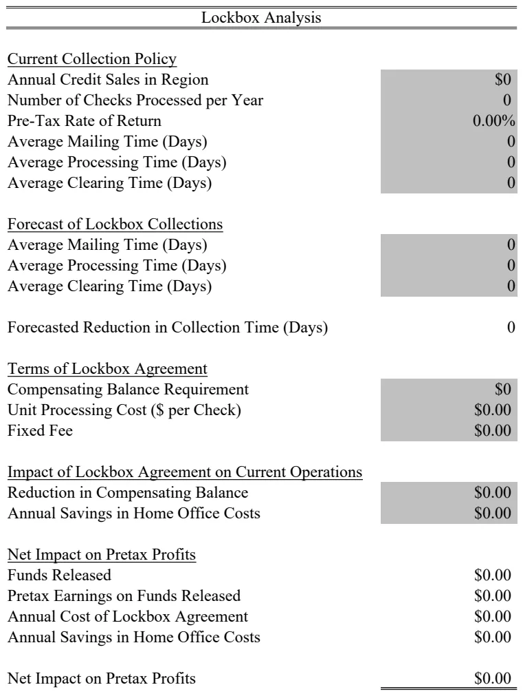 Lockbox Analysis Template preview
