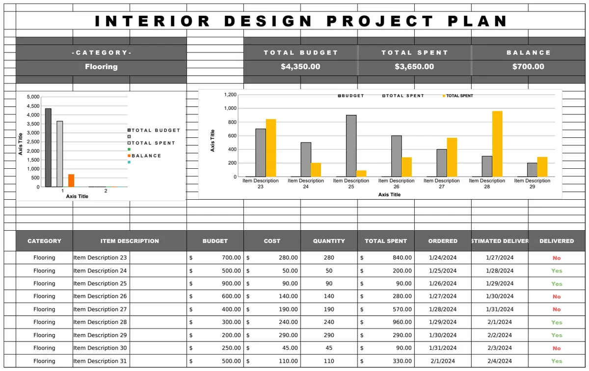 Interior Design Project Plan preview