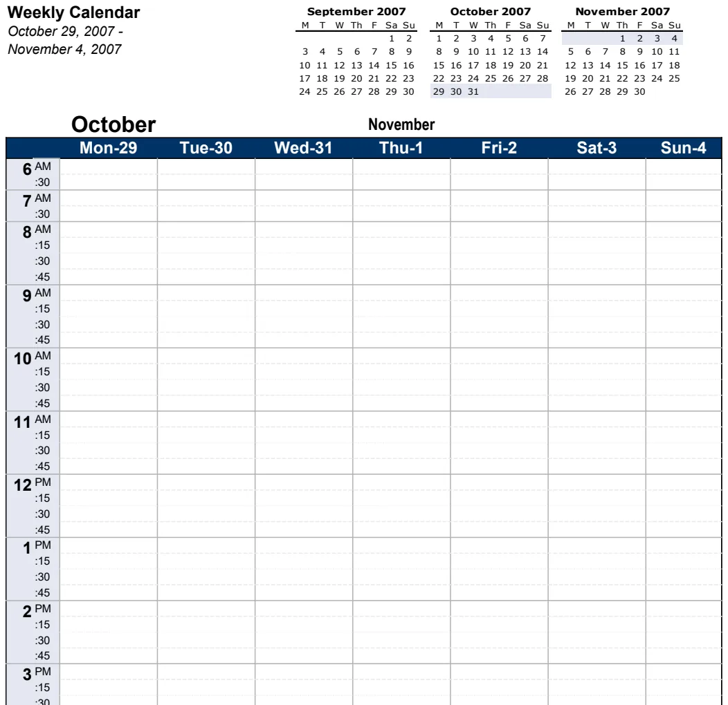 Weekly Calendar Template V2 preview