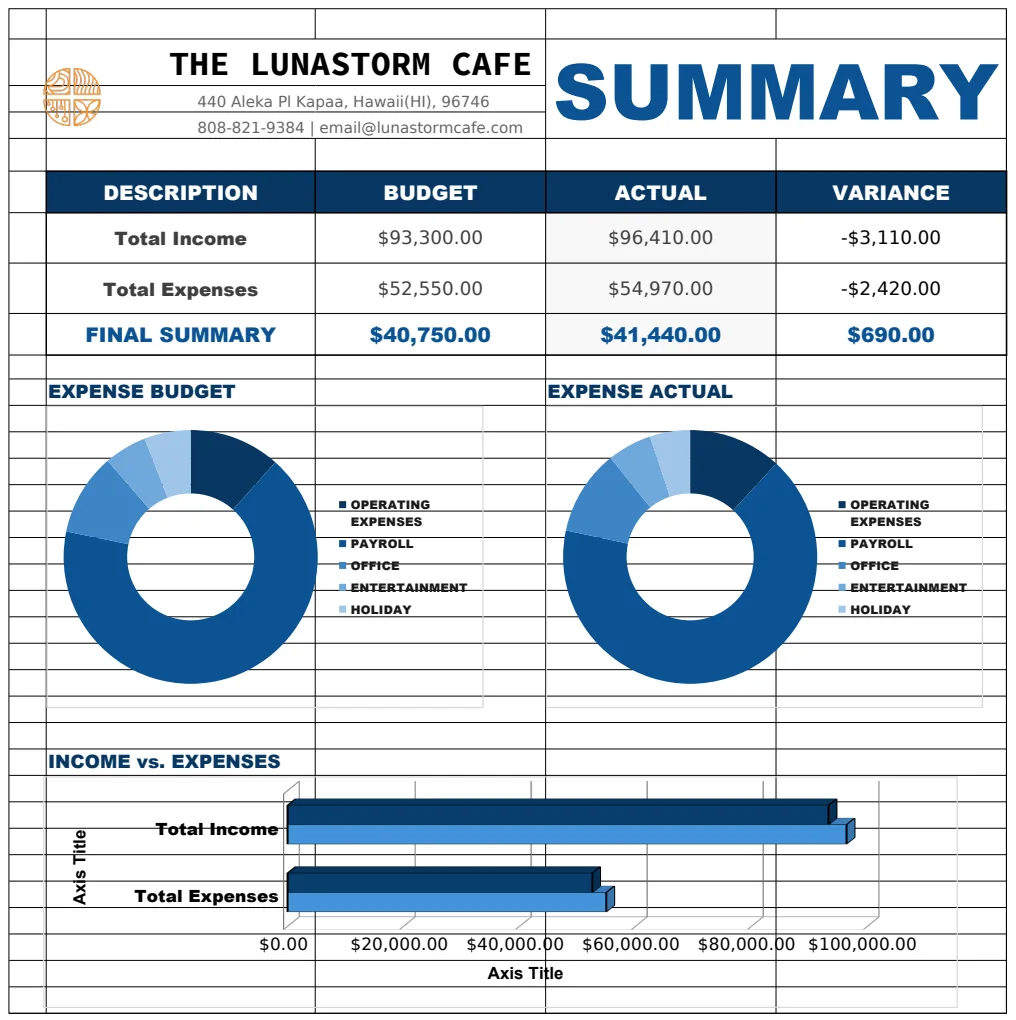Corporate Monthly Budget Template preview