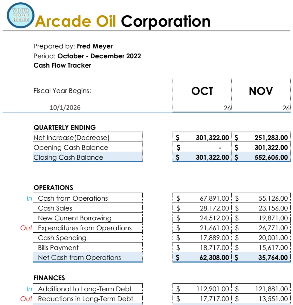 Cash Flow Tracker Template preview
