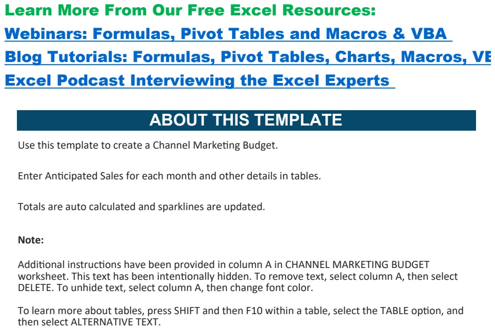Channel Marketing Budget preview