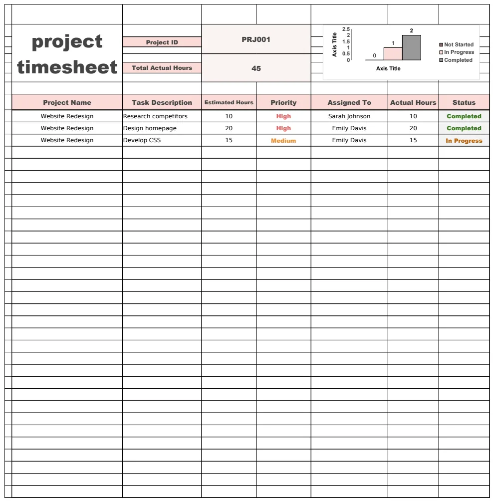Copy of Project Timesheet Template preview