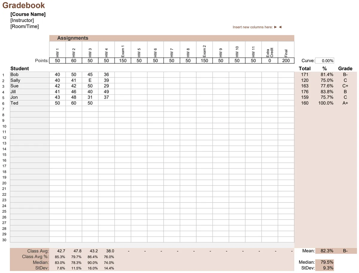Gradebook Points preview