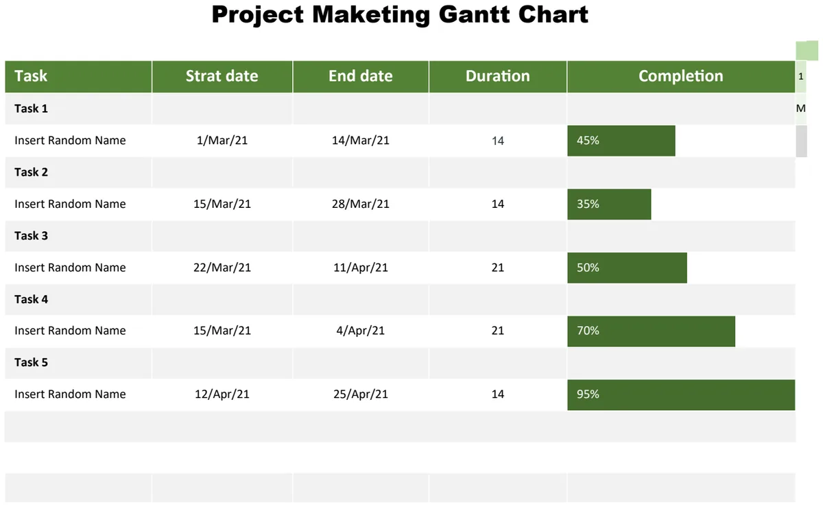 Project Marketing Gantt Chart preview