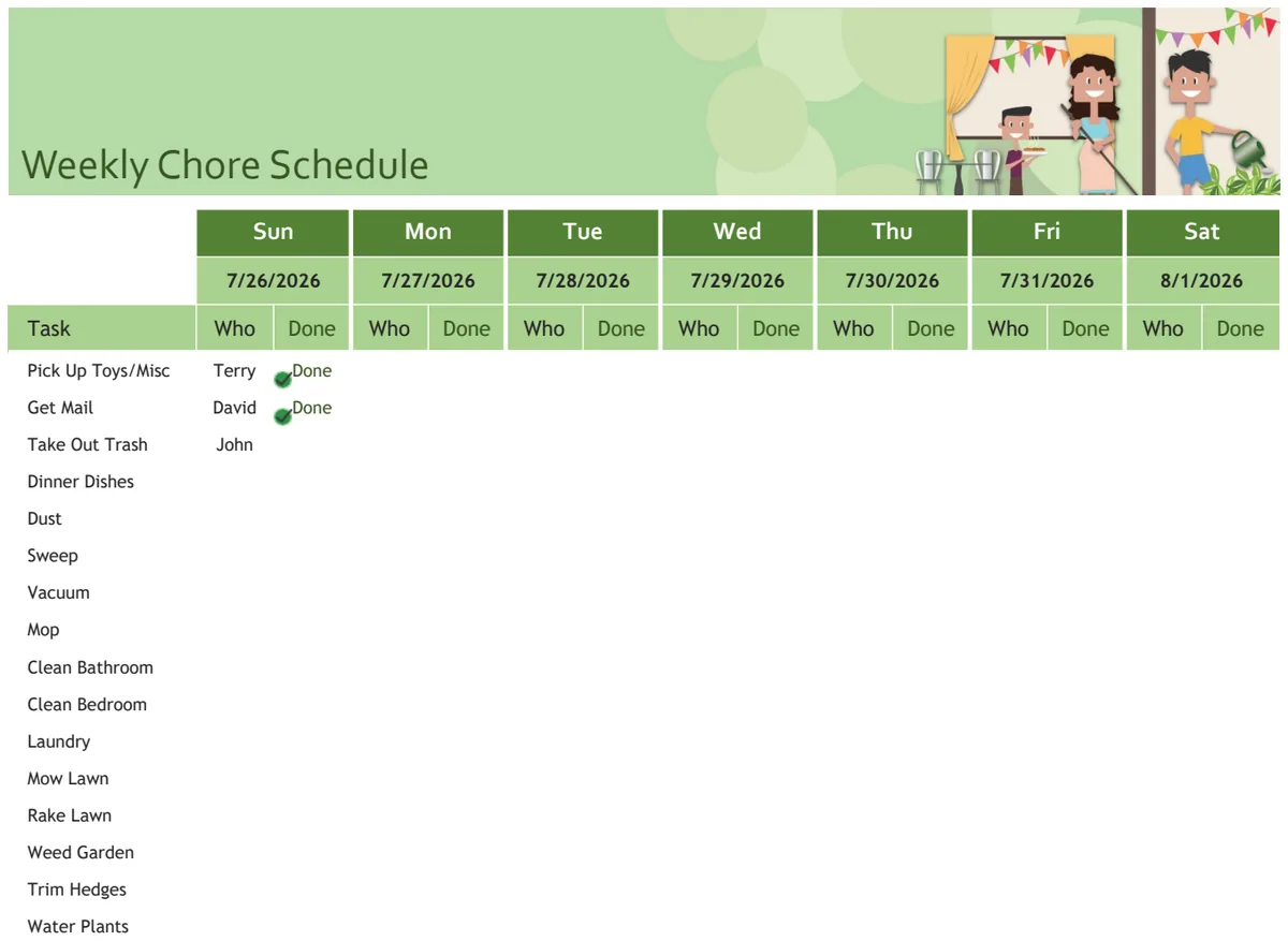 Weekly Chore Schedule preview