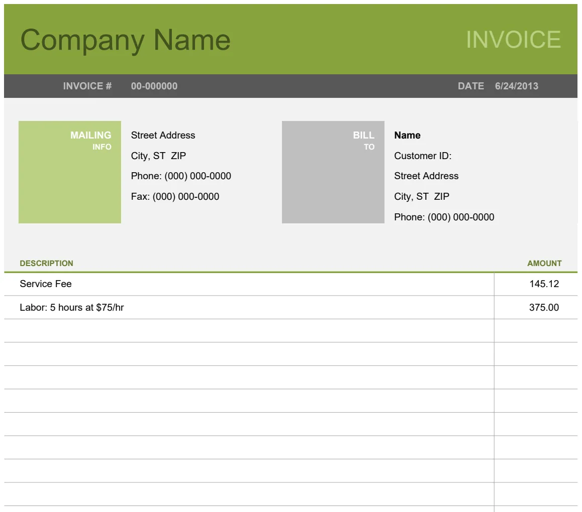 Simple Invoice preview