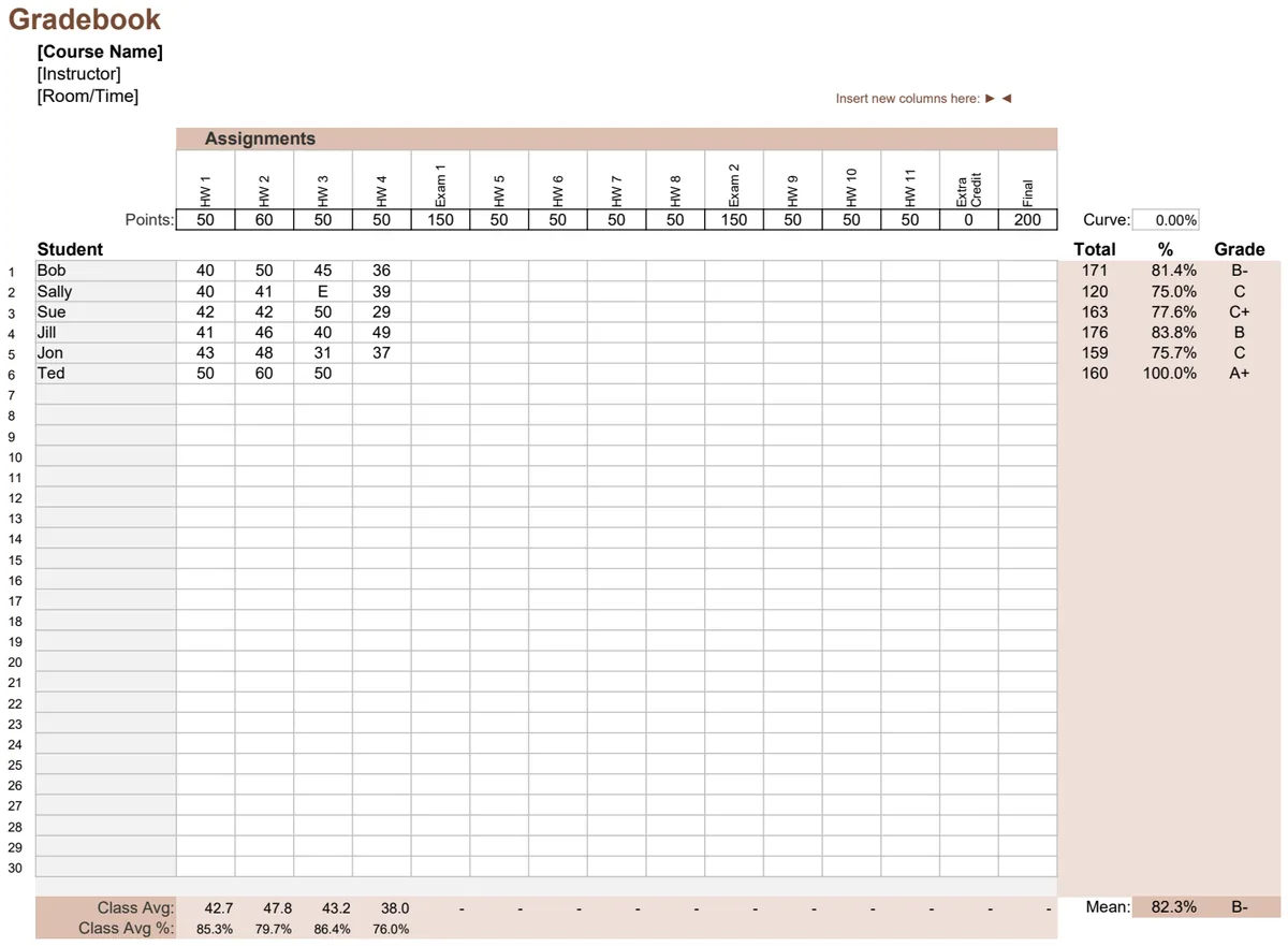 Gradebook Points preview