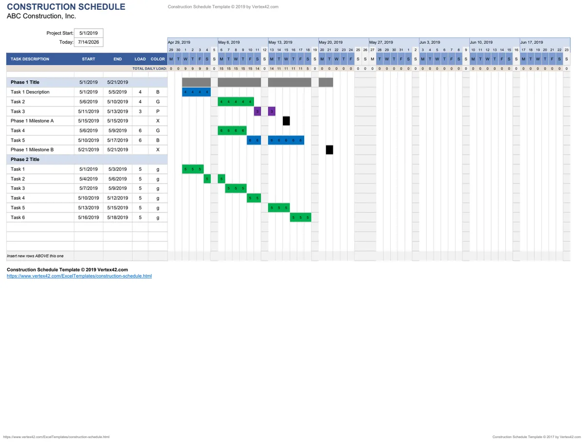 Construction Schedule Daily preview