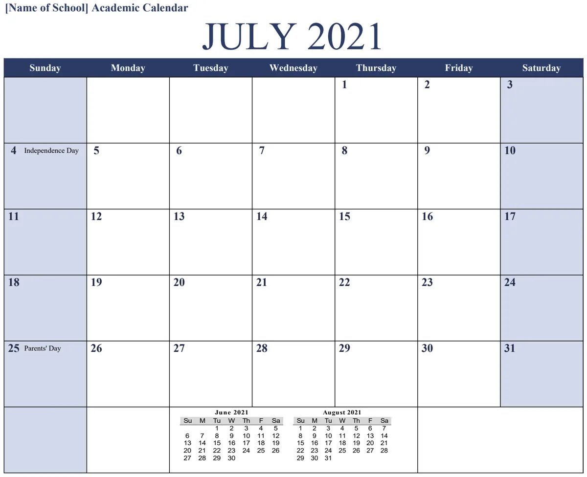 Academic Calendar Landscape preview