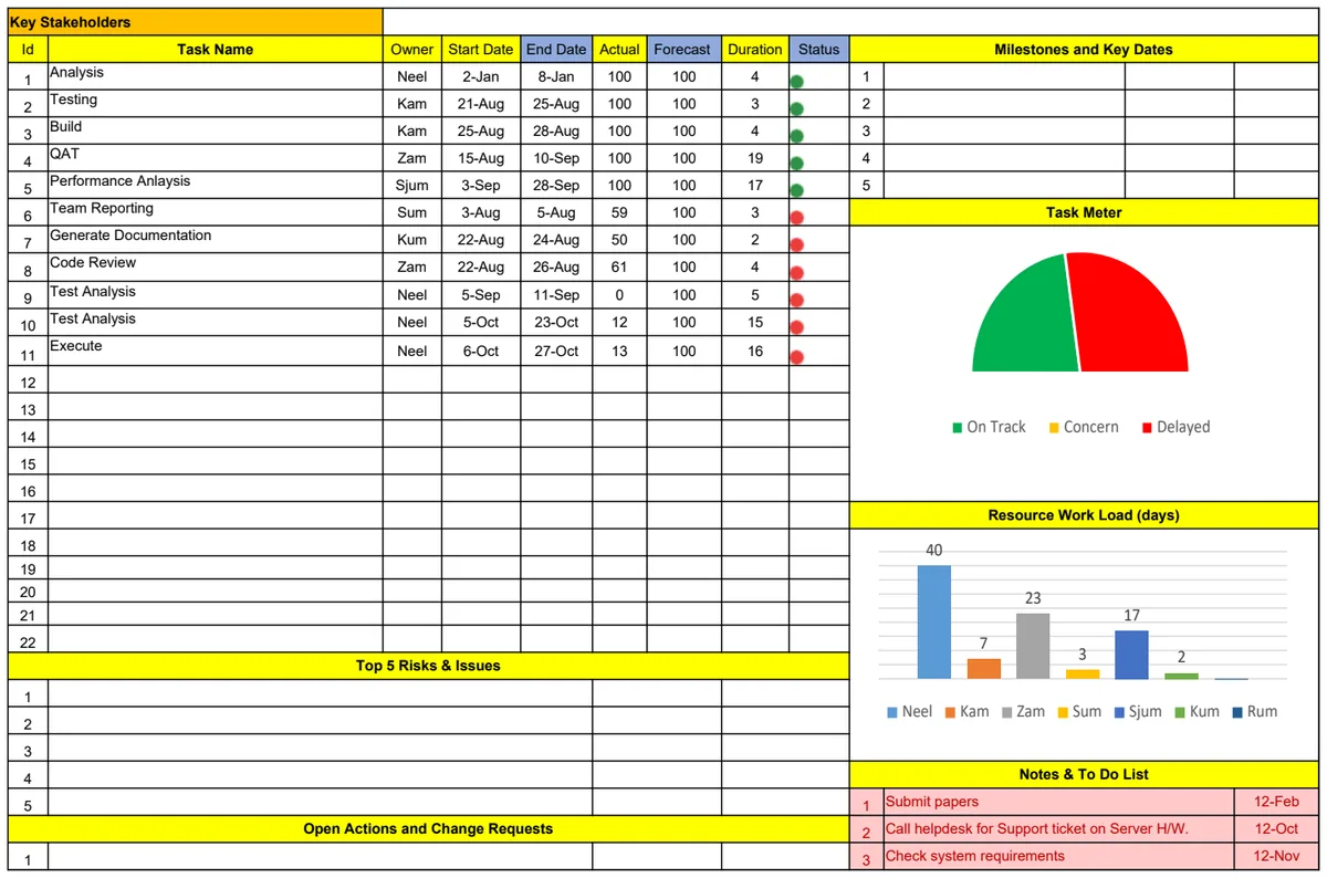 One Page Project Manager preview