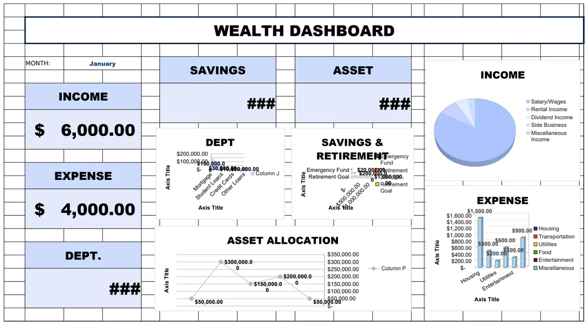 Wealth Dashboard Template preview
