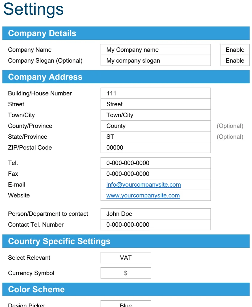 Quote Template with Customizable Settings preview