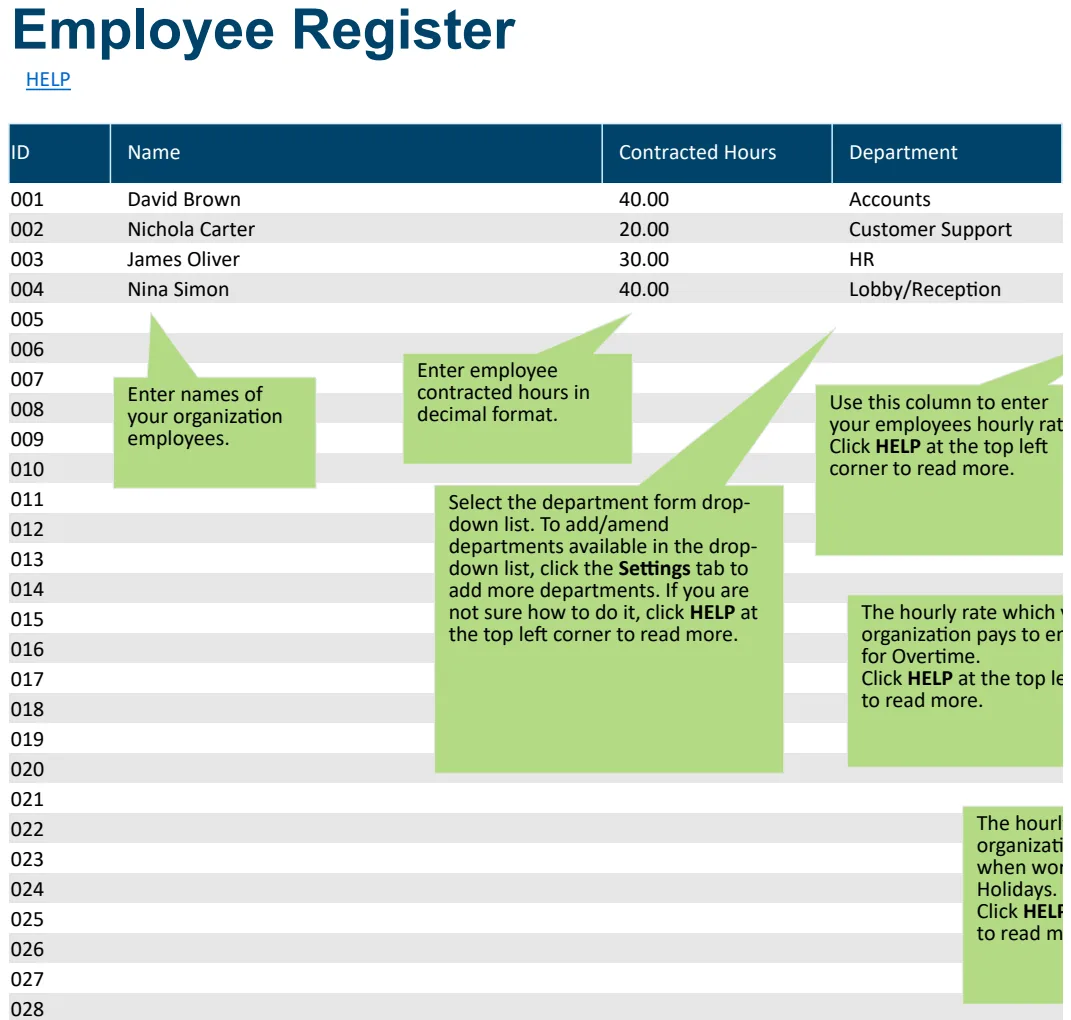 Work Shift Schedule preview