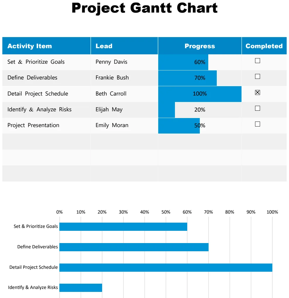 Basic Project Gantt Chart preview