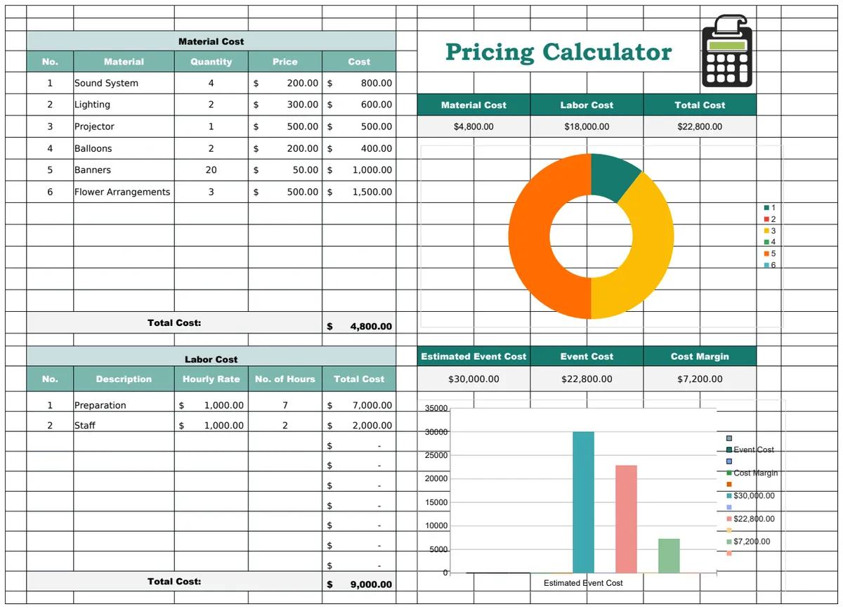 Pricing Calculator Template preview