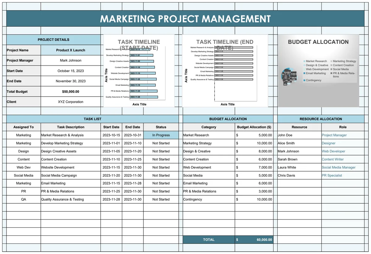 Marketing Project Management Template preview